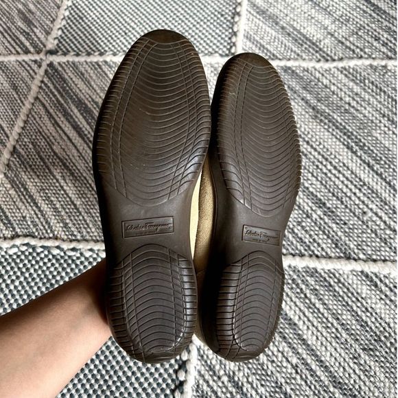 Salvatore Ferragamo Tan Loafers Gancini Pendant